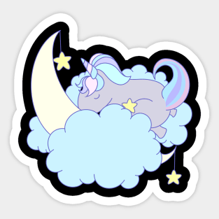 Cute Kawaii Unicorn Sleeping Sticker